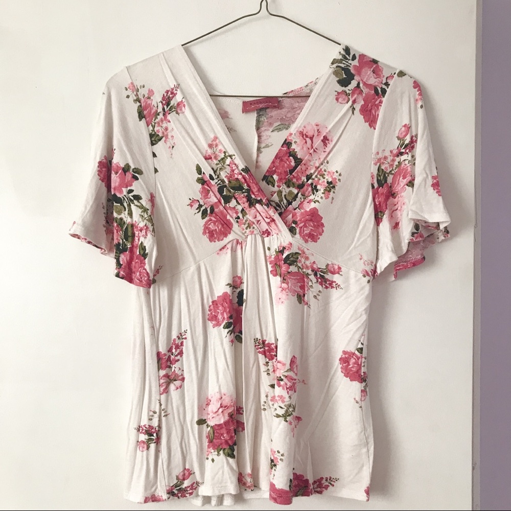 Floral wrap shirt